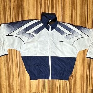 Vintage Li-Ning Navy And White windbreaker